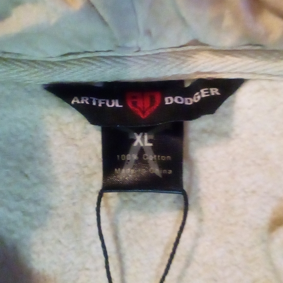 Artful Dodger Ancient Rustic Gothic Graphic Design Spray Hoodie Men's XL Wheat - Picture 13 of 16